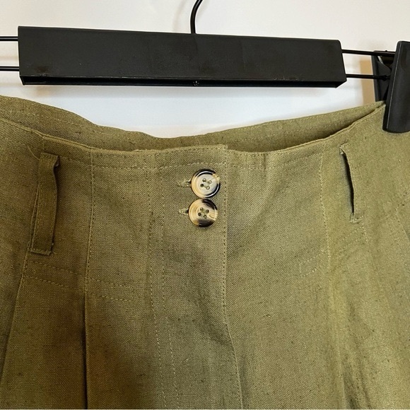 VINTAGE Trouser Pants Pleated Front Olive Khaki Green Small fits 2 4 - Picture 3 of 10
